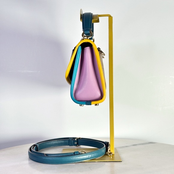 Coach Tilly Satchel 23 C2820 Colorblock Signature Canvas Top Handle Crossbody - Picture 4 of 11